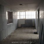 κατασκευή χωρισμάτων τσιμεντοσανίδας για τα γραφεία της εταιρίας ξηράς δόμησης i-project ΕΠΕ στην Αθήνα
